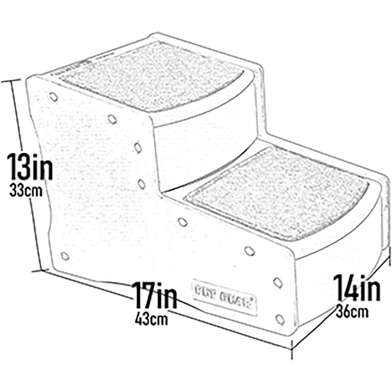 Escalier 2 marches pour animaux Easy Step II, Orange, H 13 po x l 14 po x P 17 po