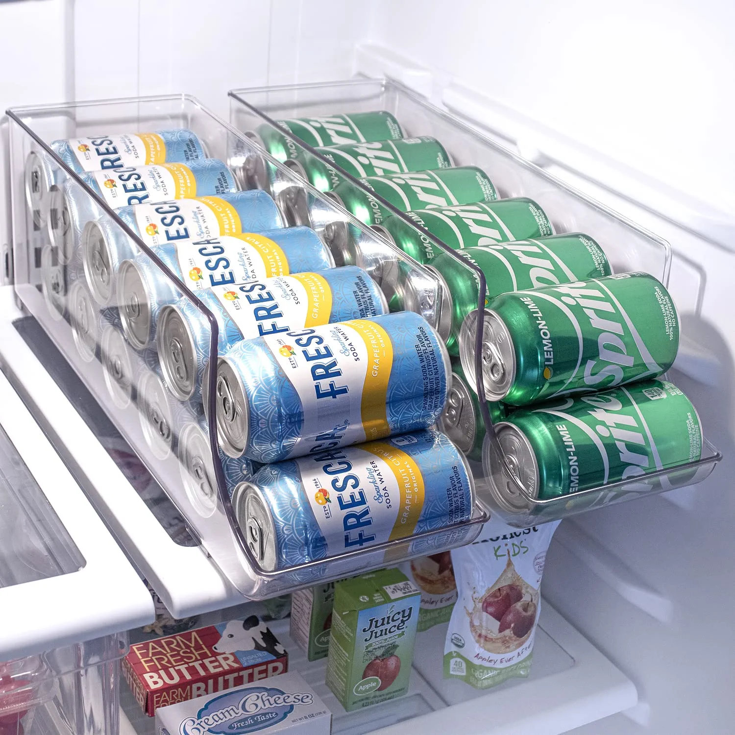 2-tier Stackable Soda Can Organizer For Refrigerator, Fridge Can Organizer  Dispenser, Beverage Can