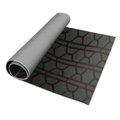 Tapis gris intérieur et extérieur Trellis