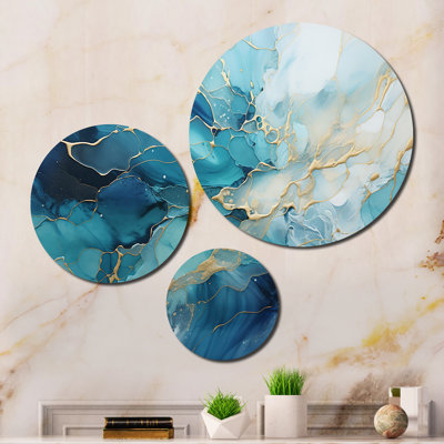 Oceanic Collage I Abstract Wall Decor on Metal