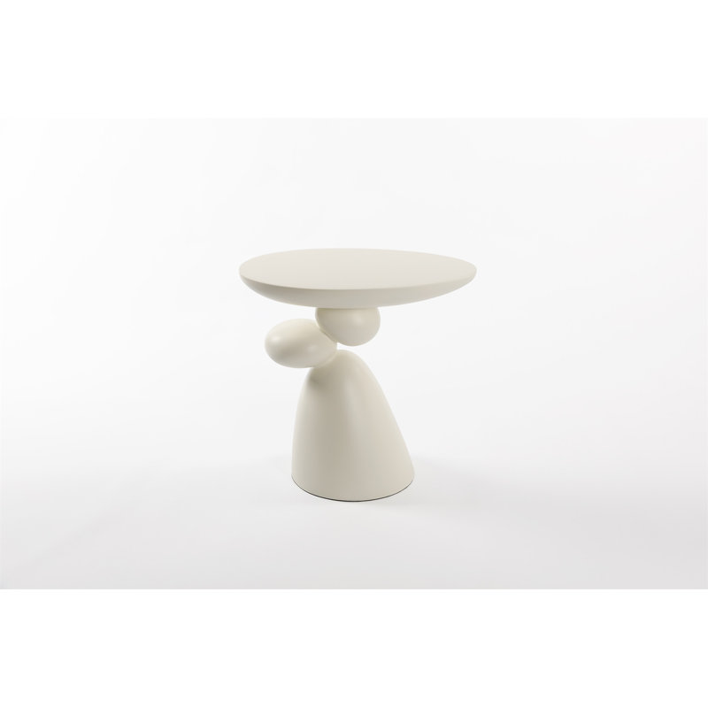 Lucky Stone End Table, Milk White