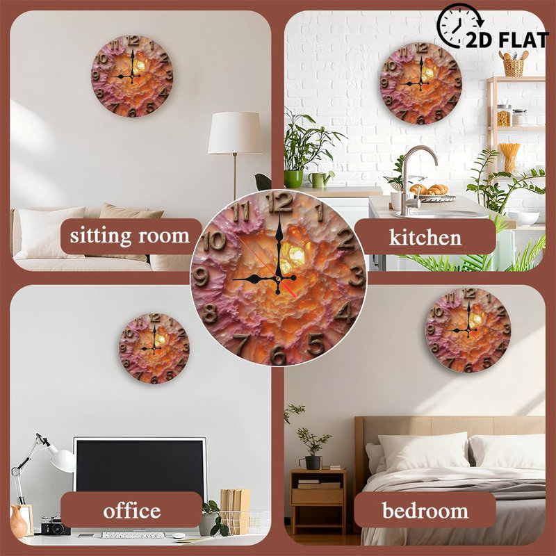 Clock Face With Glowing Organic Texture