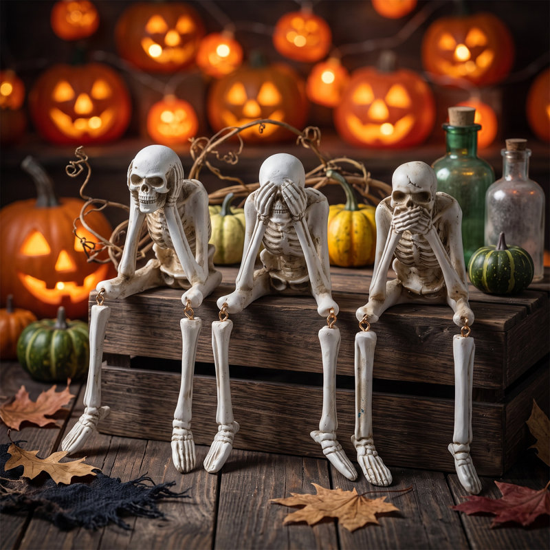 Squelette d'Halloween pour l'intérieur de la cheminée