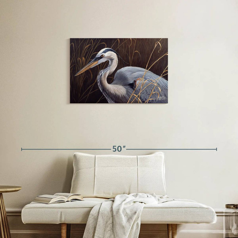 Grand héron bleu Brampt, H 20 po x l 30 po
