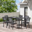 Aylesbury Rectangular Metal Outdoor Dining Table With Umbrella Hole , 150cm cm W 90cm cm D-844226934-808669235