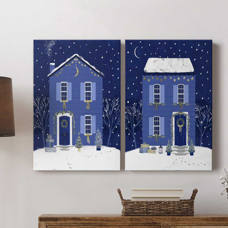 Toile tendue avec châssis Quiet Winter Home I-Premium - prête à être accrochée, H 27 po x l 18 po