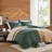 3 Pieces Full/Queen Comforter Set,Green-131298239-131298240