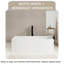 Baignoire de trempage autoportante 66,9 pouces, rectangulaire, surface blanc mat, surface solide, design ergonomique