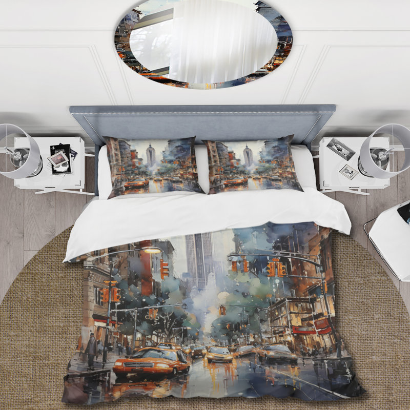 Ensemble de housse de couette en microfibre / polyester New York City That Never Sleep II