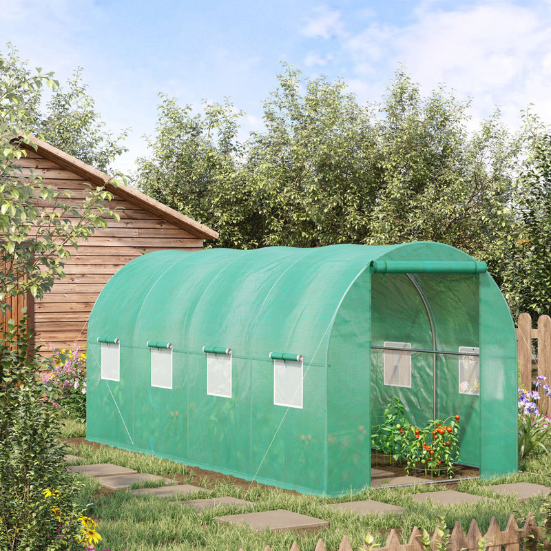15'x7' Outdoor Flower Greenhouse, Enhance Beauty And Health Walk-in Hoop Greenhouse With 85% Sunlight Transmission, Ideal For Gardening Enthusiasts