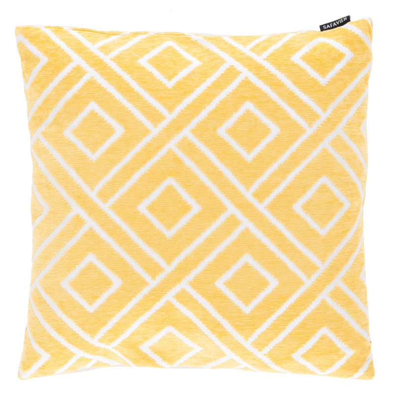 Triska Yellow Geometric 18" Square Throw Pillow
