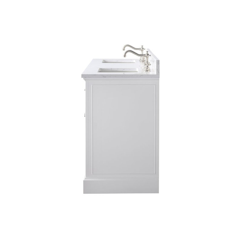 Thompson 72" W Double Bathroom Vanity, White/Brushed Nickel