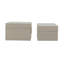 S / 2 boîtes de rangement décoratives en bois avec finition en lin gris et décorations en feuille d'or L: 10 x 6 x 4 po S: 8,5 x 5 x 3,5