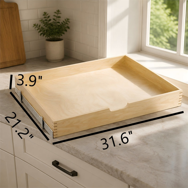 Organisateur d'armoire coulissante en forme de U, 80,3 cm (L) x 53,8 cm (P), rallonge complète et fermeture amortie, pour cuisine et garde-manger
