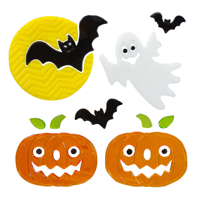 Fenêtre de gel fantôme et citrouille d'Halloween