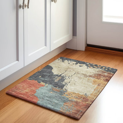 Tapis paprika Xhevrie intérieur / extérieur lavable à la machine
