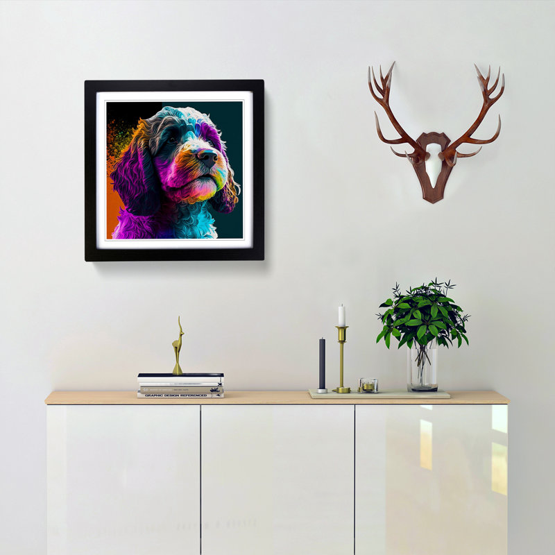 Cockapoo Pop Art - Framed Print, Black