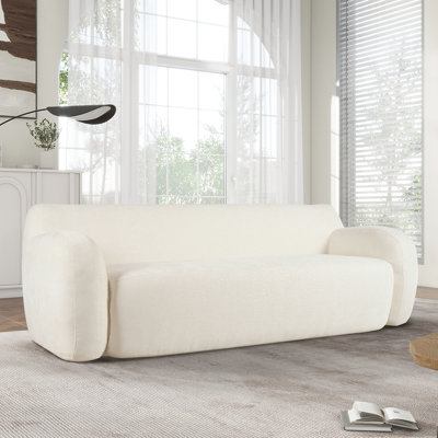 Chambre courbée de 81,5 po - 3 compressions ergonomiques minimalistes, tissu doux pour les espaces de vie courbés, sièges très grands, utilisation à long terme