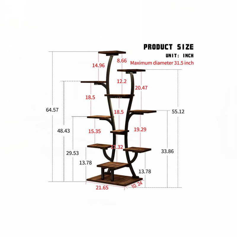 (Forme de vase) Support à plante d'intérieur avec lumières de croissance, tablette de plante d'intérieur, support de plante à fleurs en métal, support de plante en forme de vase pour la maison, patio, support à plante, support à plante d'intérieur