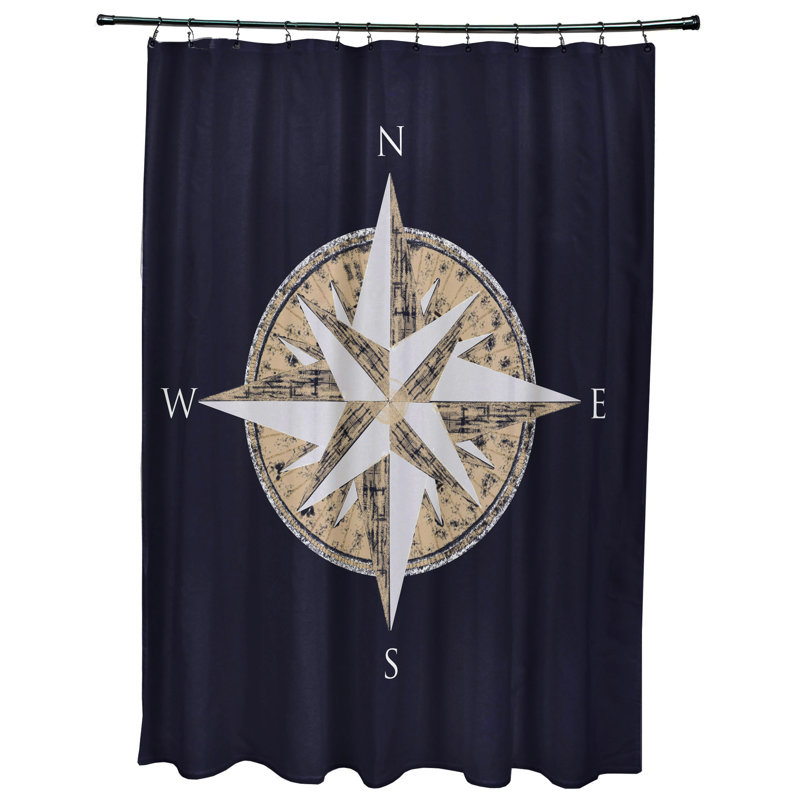 Hancock Floral Shower Curtain, Navy Blue