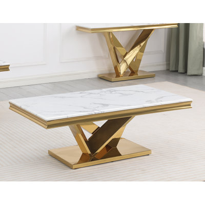  Yulianna 51" Marble Coffee Table 