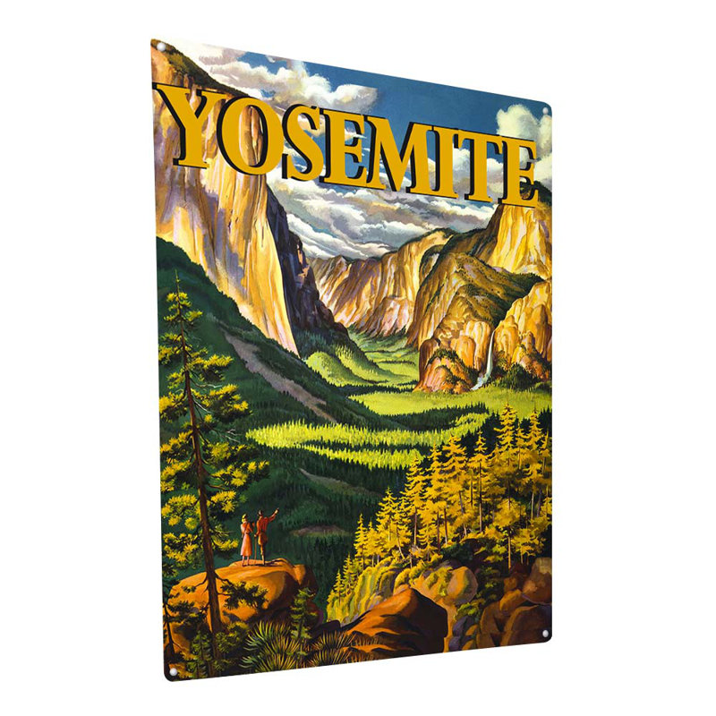 Scenic Yosemite sur impression métallique, H 15,5 po x l 11,5 po x P 0,04 po