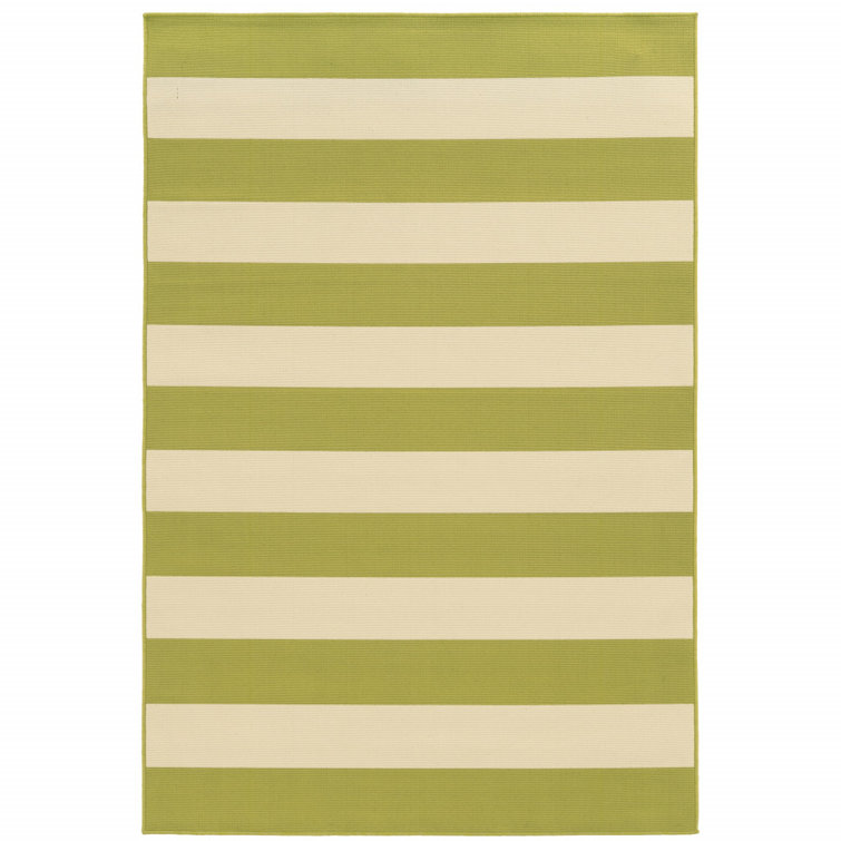 Tapis intérieur / extérieur vert / beige Pembe