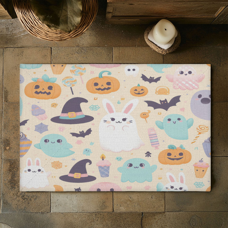 Tapis tressé Faint Nightmare Whimsy, Rectangulaire 3 pi x 5 pi