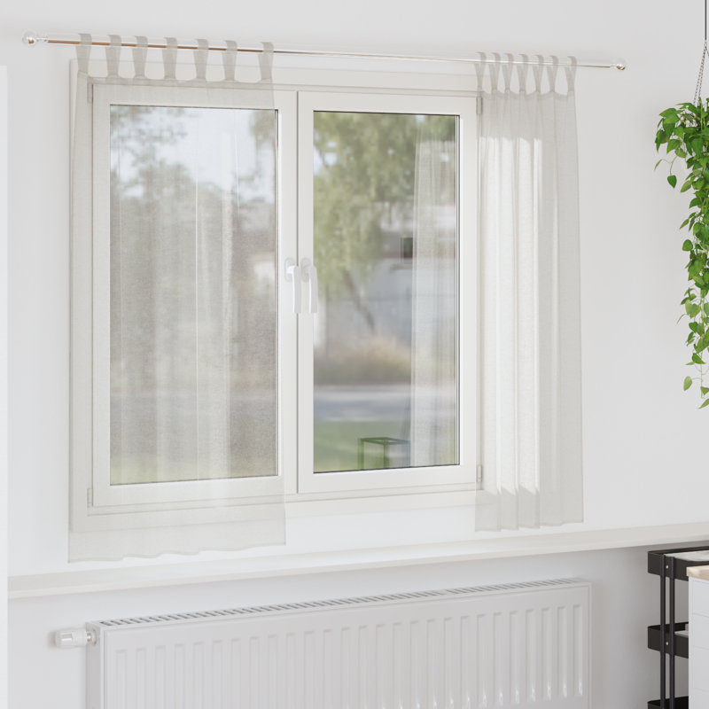 Suzzy Semi Sheer Curtain Pair, Cream, 175cm Width x 140cm Drop