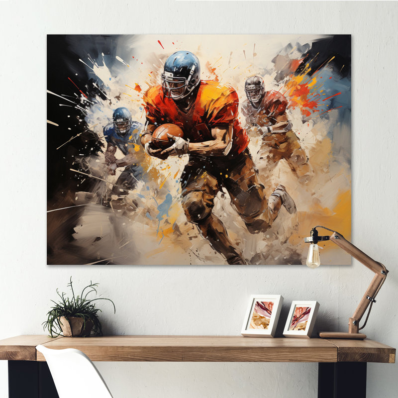 «Football Gridiron Symphony II», reproduction sur toile, H 12 po x l 20 po, Toile tendue