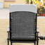 Fauteuil inclinable pliant, gris, avec plateau latéral et coussin de siège respirant, capacité de 264 lb, tissu et plateau de chaise d'extérieur intérieur,