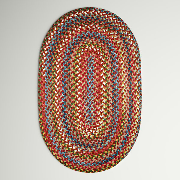 2' x 4' Country Oval Wool Braided Rug