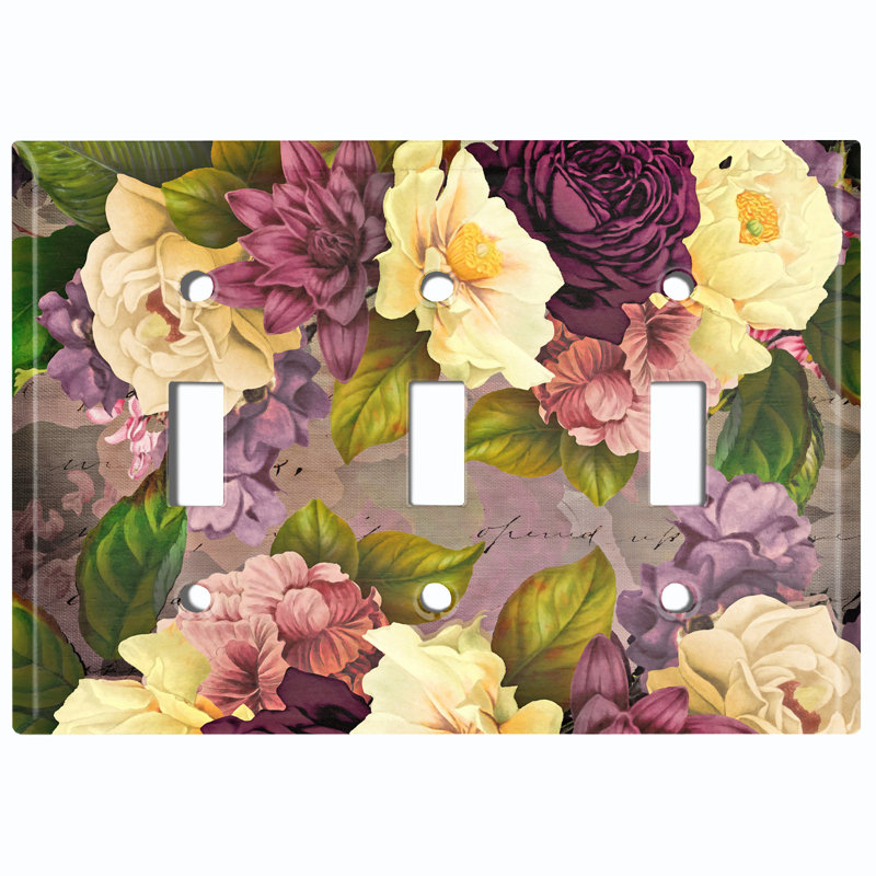 Patterned 3 - Gang Toggle Light Switch Standard Wall Plate