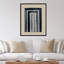 «Nima Mid Century Modern Abstract Rainbow Indigo Beige» par The Creative Bunch Studio - impression encadrée-4393561-4393540