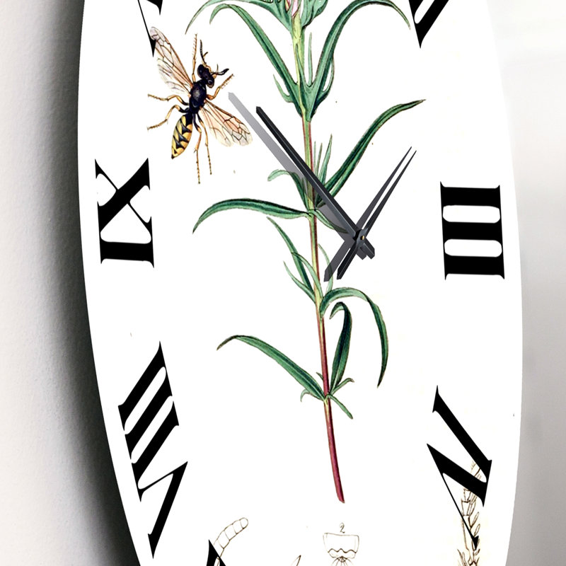Rétro insectes et plantes I - horloge murale, Petit