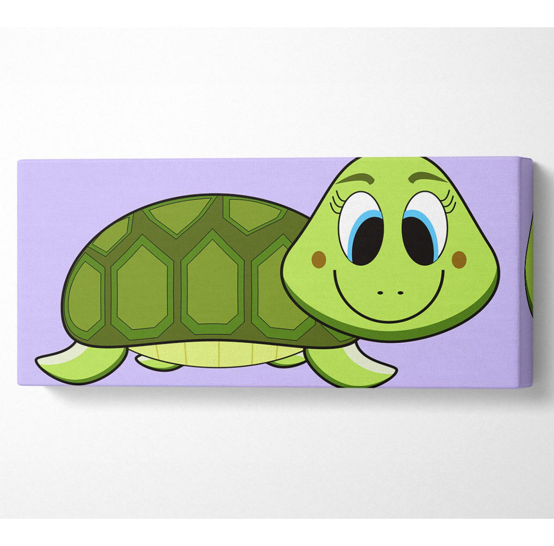 Happy Turtle Lilac - Kunstdrucke auf Leinwand - Wrapped Canvas