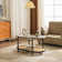 Table basse ovale en rotin blanc