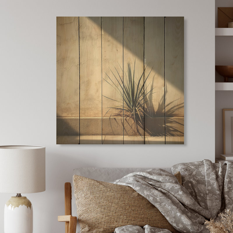 Plantes, minimalisme, rêve - Plantes, art sur bois de pin naturel, H 30 po x l 30 po
