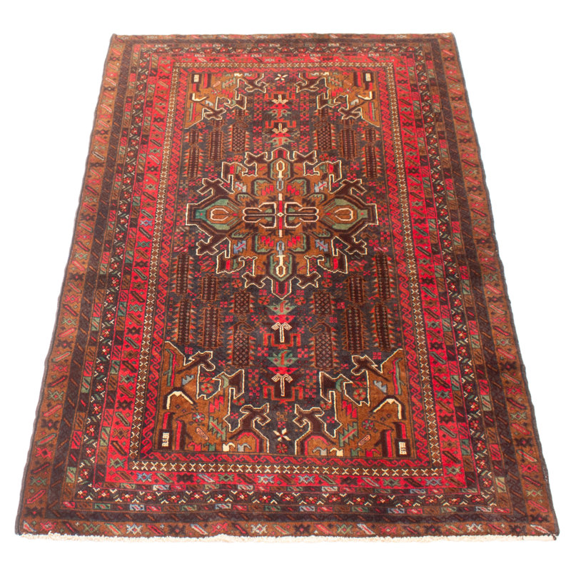 Tapis gris foncé Teimani 3 pi 7 po x 6 pi 2 po