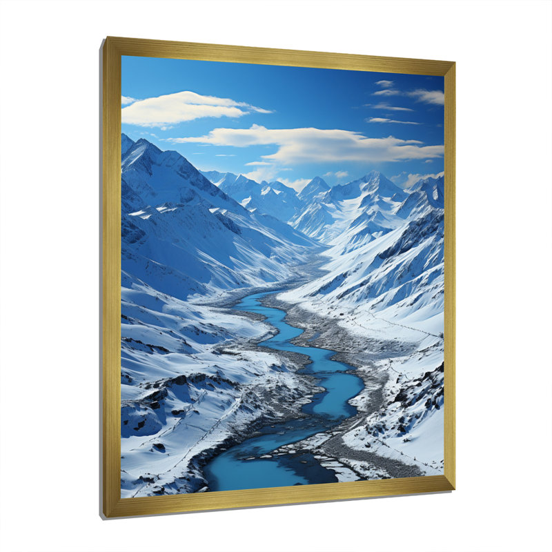 Burchinal Alaska Glacial Flow II - impression, Encadrement doré, H 32 po x l 24 po x P 1 po