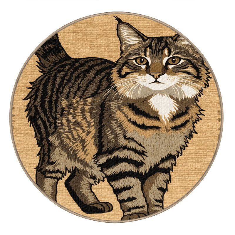 Washable Cyprus Cat Cats Area Rug, Rectangle 2' x 3'
