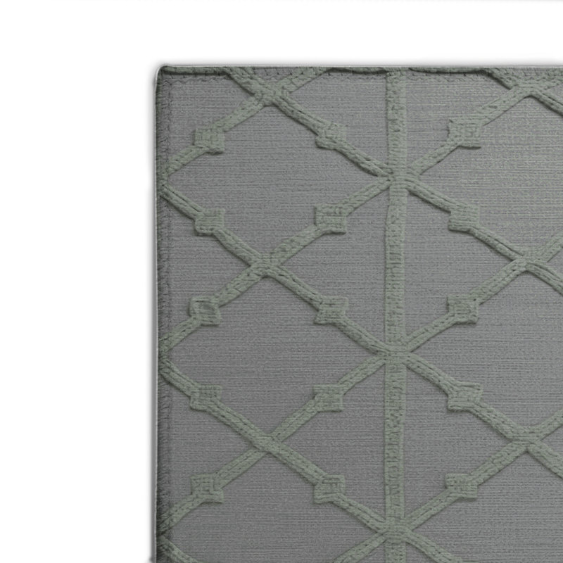 Tapis gris intérieur et extérieur Trellis, Rectangulaire 8 pi x 10 pi