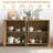 Fluted Buffet Sideboard Cabinet with Storage, Modern Wave Fluted Buffet Credenza with Adjustable Shelves, 4 Door Accent Bar Cabinets Console Table-1079711423