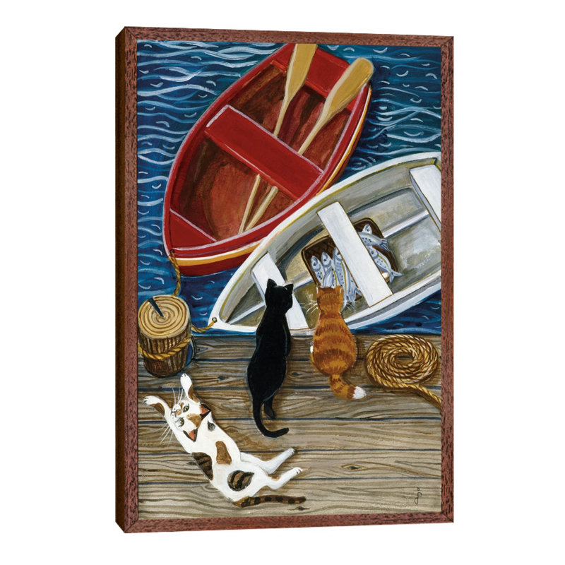 The Days Catch by Jan Panico - Painting on Canvas, 152.5 cm H x 101.5 cm W, Brown Framed