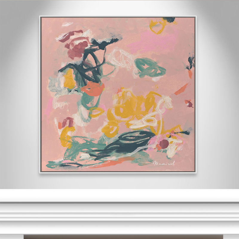 La vie en rose, reproduction carrée par Marisol Evora, H 46,5 po x l 46,5 po, Blanc
