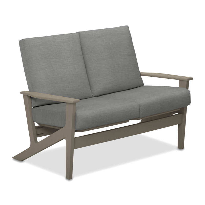 Chrisa 51.5'' Wide Loveseat with Cushions, Canvas Granite Sunbrella® Canvas, Textured Desert