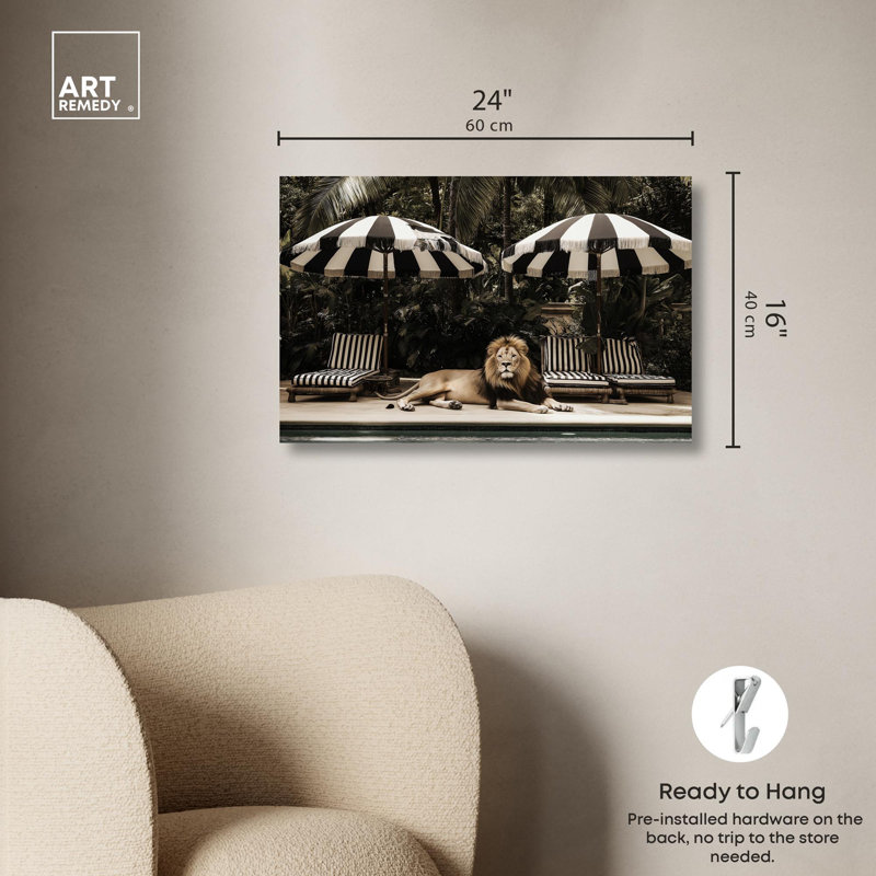 «Luxe of the Jungle King», photographie rétro sur toile par Art Remedy, reproduction sur toile, H 16 po x l 24 po