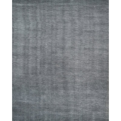 Tapis gris anthracite et gris noué à la main de haute qualité