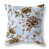 Bleu / motif floral brun