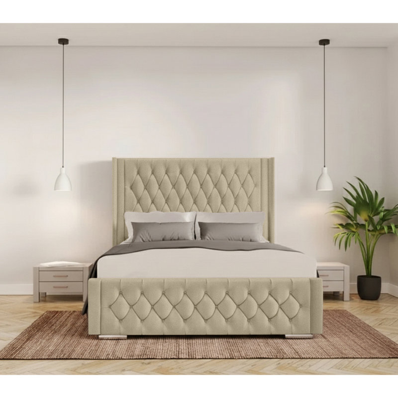 Athlene Upholstered Bed Frame, Single (3'), Coffee